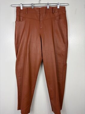 Eloquii vegan Leather Tapered Pants in chestnut sz 14